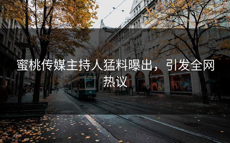 蜜桃传媒主持人猛料曝出，引发全网热议