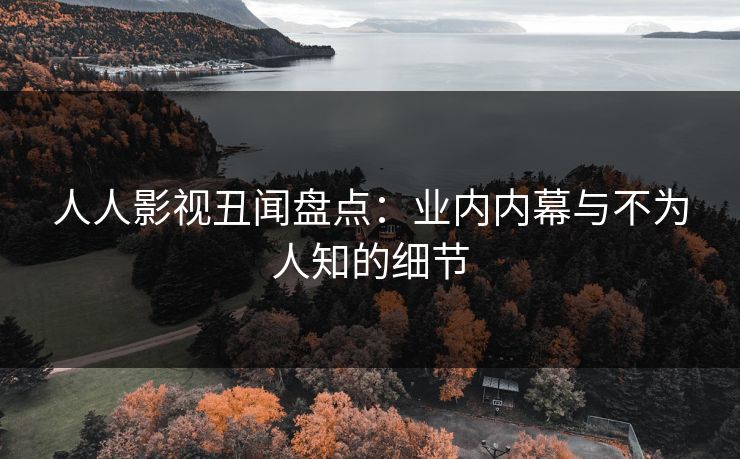 人人影视丑闻盘点：业内内幕与不为人知的细节