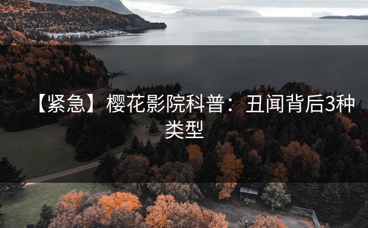 【紧急】樱花影院科普：丑闻背后3种类型