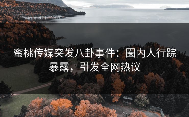 蜜桃传媒突发八卦事件：圈内人行踪暴露，引发全网热议