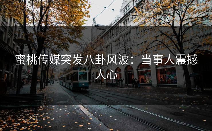 蜜桃传媒突发八卦风波：当事人震撼人心